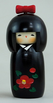 Camellia Flower Girl, Kokeshi Doll 6H