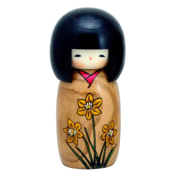 Kokeshi Doll, Daffodil, 5.8H