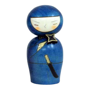 Mysterious Ninja Kokeshi Doll, 5.2H