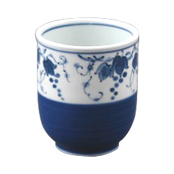 Japanese Tea Cup, Grape on Blue Base