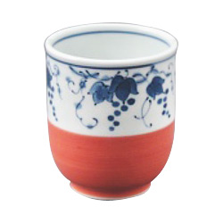 Japanese Tea Cup, Grape on Orange Base