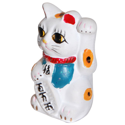 White Color Maneki Neko Lucky Cat Magnet, 2, photo-1