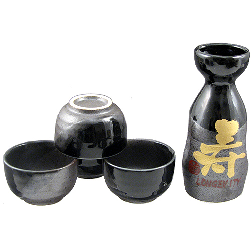 Sake Set - 1&4, Longevity in Black