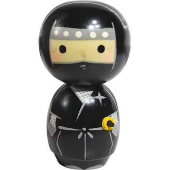 Black Ninja Kokeshi Doll, 5H