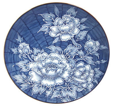 12 Serving Plate, Ichin Blue Peony