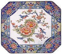 13 Rect. Serving Plate, Peony
