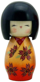 Cherry Blossom, Kokeshi Doll 5.2H