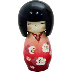 Kokeshi Doll, Plum Blossom, 5H