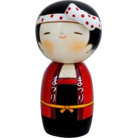 Japanese Wooden Doll, Festival Boy, 5.8H