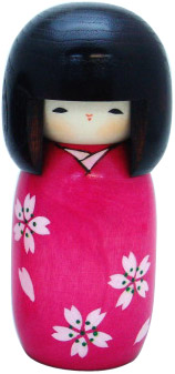 Kokeshi Doll, Cherry Blossom 5.6H