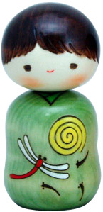 Japanese Creative Kokeshi Doll - Dragonfly Boy, 4.6H