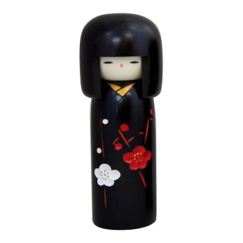 Kokeshi Doll, Flowers of Happiness 7.6H