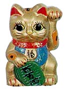 Gold Color Maneki Neko Lucky Cat Magnet, 2