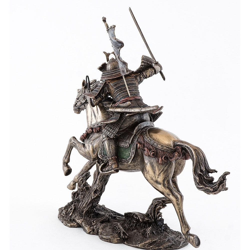 9.5 Samurai Warrior Figurine on Horse w/ Sword, photo-1