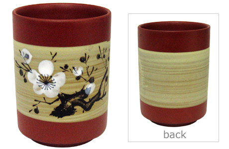 Stoneware Tea Cup, Cherry Flowers