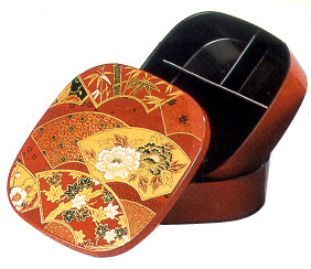 Bento Box, 2-Tray Red Fan 6