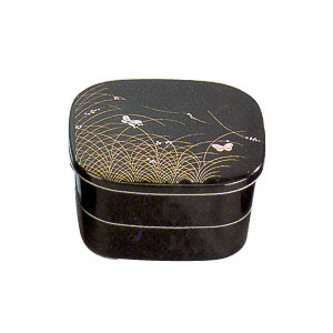 Bento Box, 2-Tray Black Butterfly 6