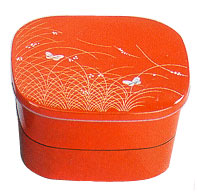 Bento Box, 2-Tray Red Butterfly 6
