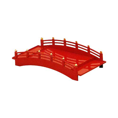 Red Lacquer Sushi Bridge, 17 X 8.5