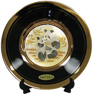 Panda Theme, Black 6 Chokin Plate