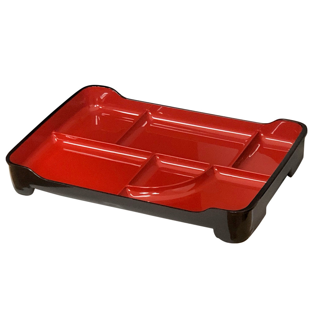 Lunch Plate, Large Red Bento Tray, 14x9.25