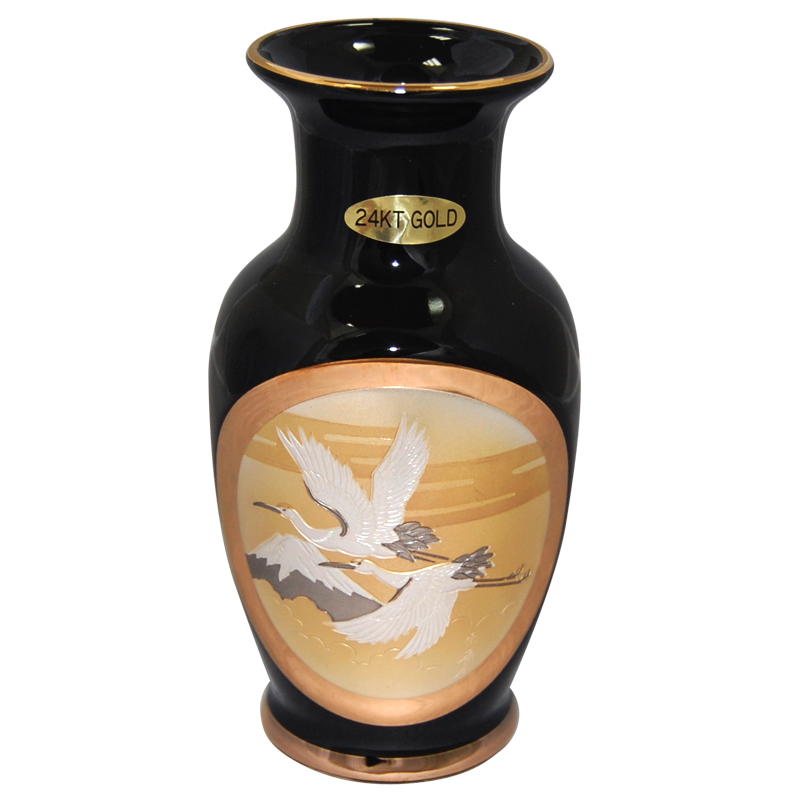 Crane Theme, 6 Chokin Vase