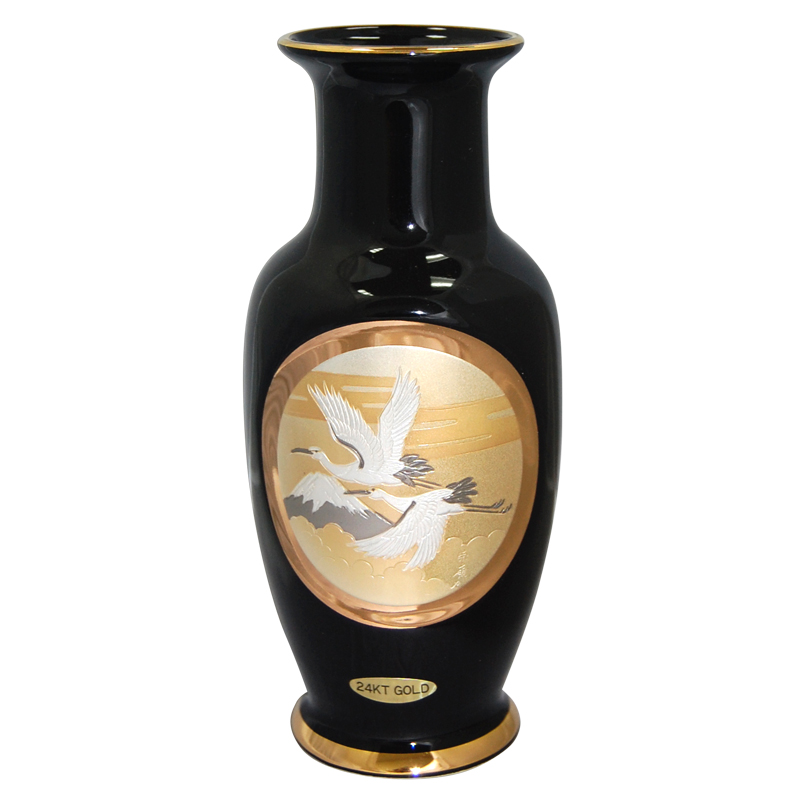 Crane Theme, 8 Chokin Vase