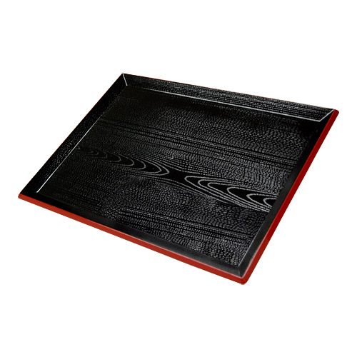 Black Japanese Lacquer Tray, 17.5 x 13