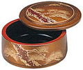 Gold/Black Sushi Serving Bowl with Lid, 6D