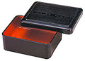 Plain Black/Red Box with Lid, 6x5