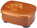 Bento Box with Lid - Gold Bamboo Motif, 7x5