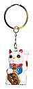 White Color Maneki Neko Lucky Cat Key Chain, 2