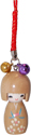 Wooden Kokeshi Doll Charm - Tan