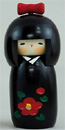 Camellia Flower Girl, Kokeshi Doll 6H