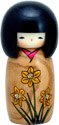 Kokeshi Doll, Daffodil, 5.8H