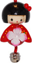 Wooden Lucky Charm, Baby Doll with Bow and Flower