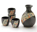 Sake Set - 1&4, Japanese Floral Ribbon