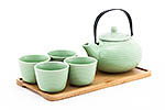 1&4, Asian Tea Set with Strainer and Tray, Jade