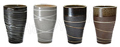 4 Juice Cups/Set, Assorted Zen Design in Earthen Colors