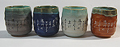 4 Tea Cups/Set, Assorted earth colors
