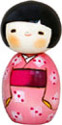 Kokeshi Doll, Young Lady in Summer Cloth, 4.8 H