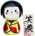 Smiling Face, Kokeshi Doll, 4.4H