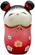 Baby girl in pink, Kokeshi Doll 5.4H