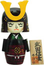 Samurai Kokeshi Doll with Armour and Helmet, 5H