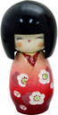 Kokeshi Doll, Plum Blossom, 5 H