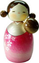 Kokeshi Doll, Mother and Child, 7.4H
