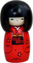 Kokeshi Doll, Osanago (Red) 5.2H