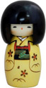 Kokeshi Doll, Osanago (Yellow) 5.2 H
