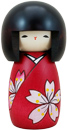 Kokeshi Doll, Cherry Blossom 5.2 H