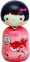 Japanese Creative Kokeshi Doll, Goldfish Girl 4.6H